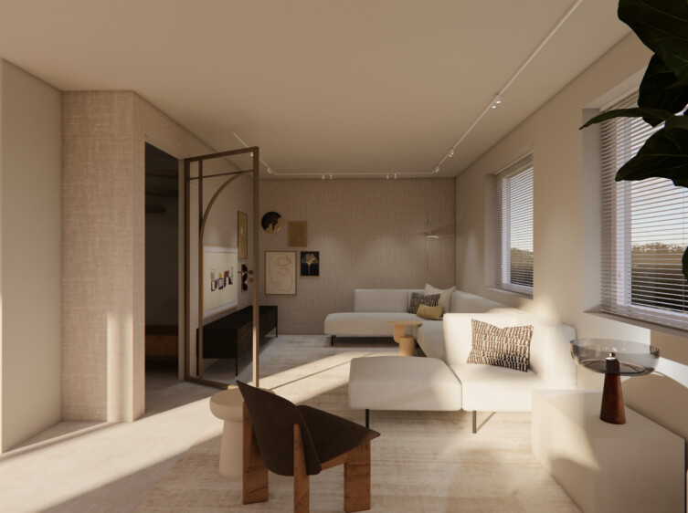 Render Borghuis Woonkamer Doorsnede
